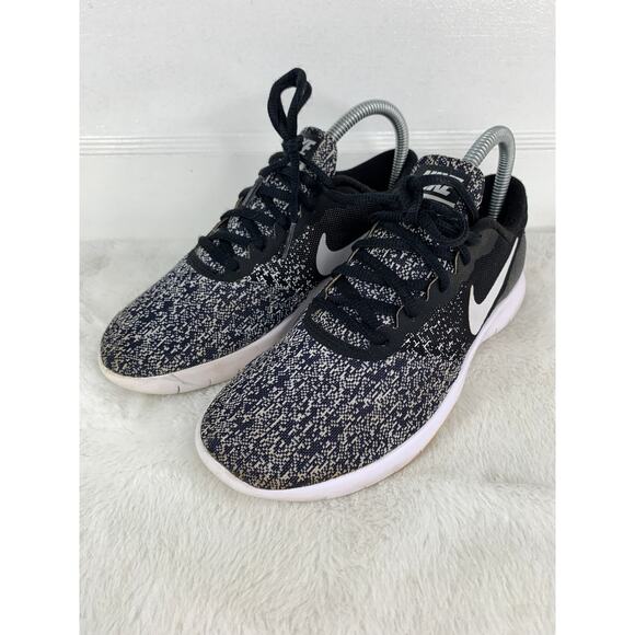 Nike Flex Contact Women’s Size 6.5 Black White Oreo Workout Shoes 908995-002 - Picture 1 of 10